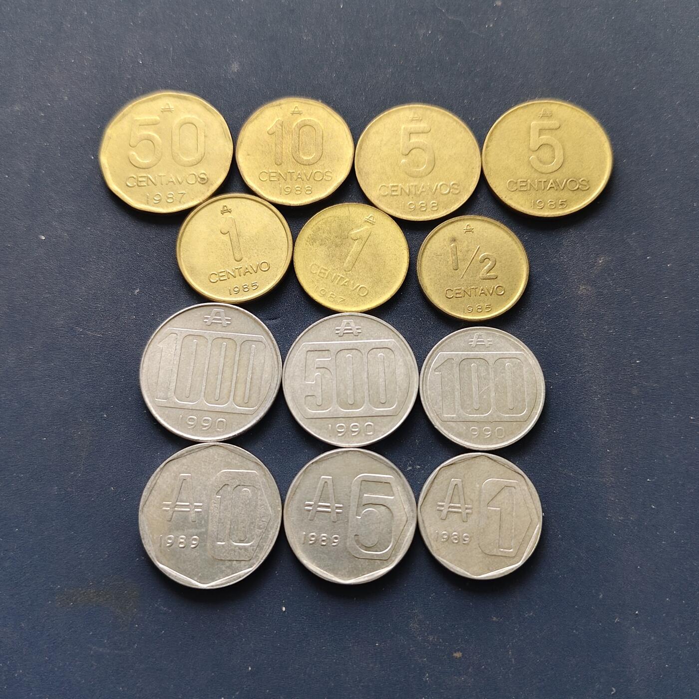 【全场包邮】纯粹捡漏拍508场 阿根廷1985-1990年南方币澳大利亚元版-含85/88不同重量版本