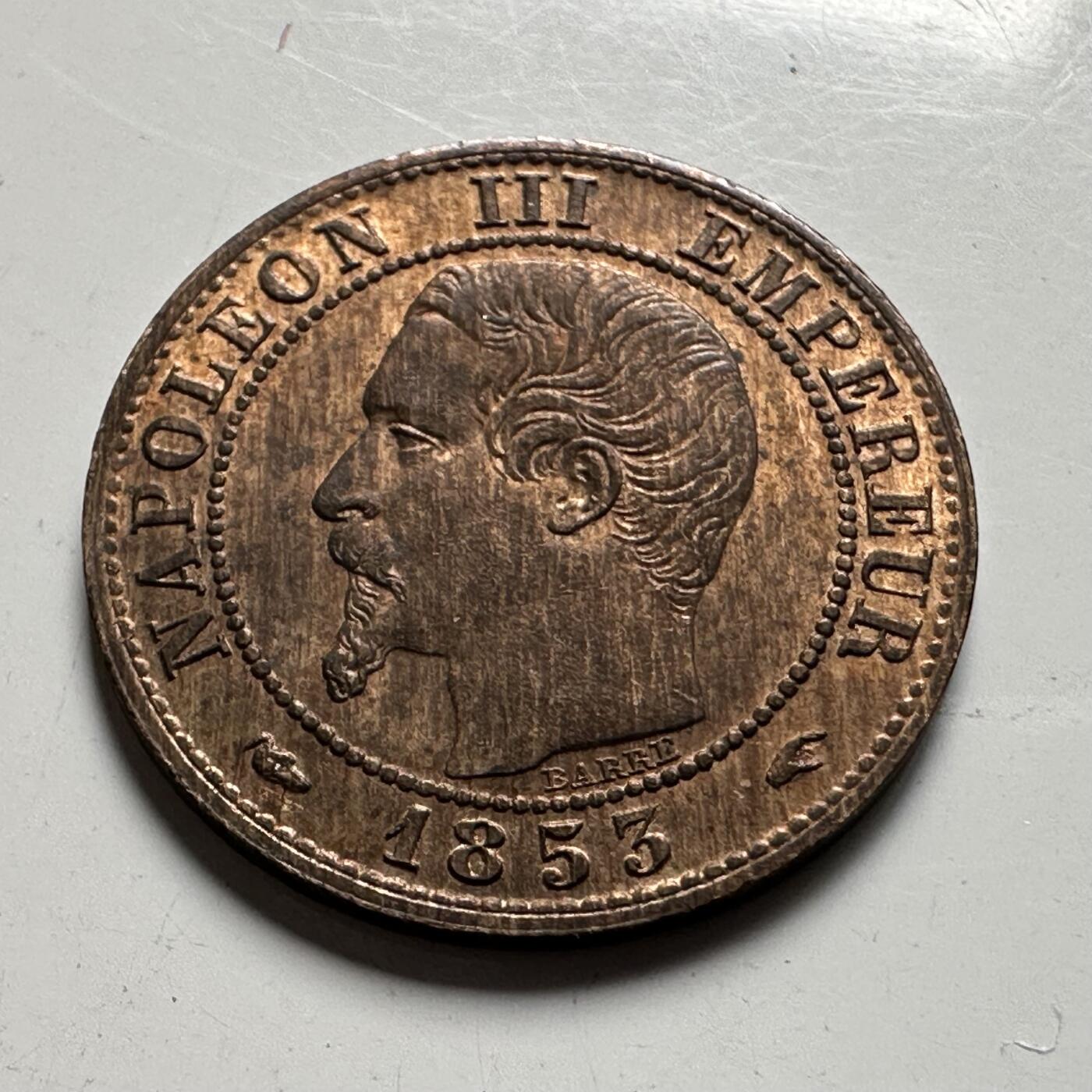 🌹外币初藏🌹🐯2026年第24场  每周二四六晚8️⃣点 接代拍 法国1853年一分