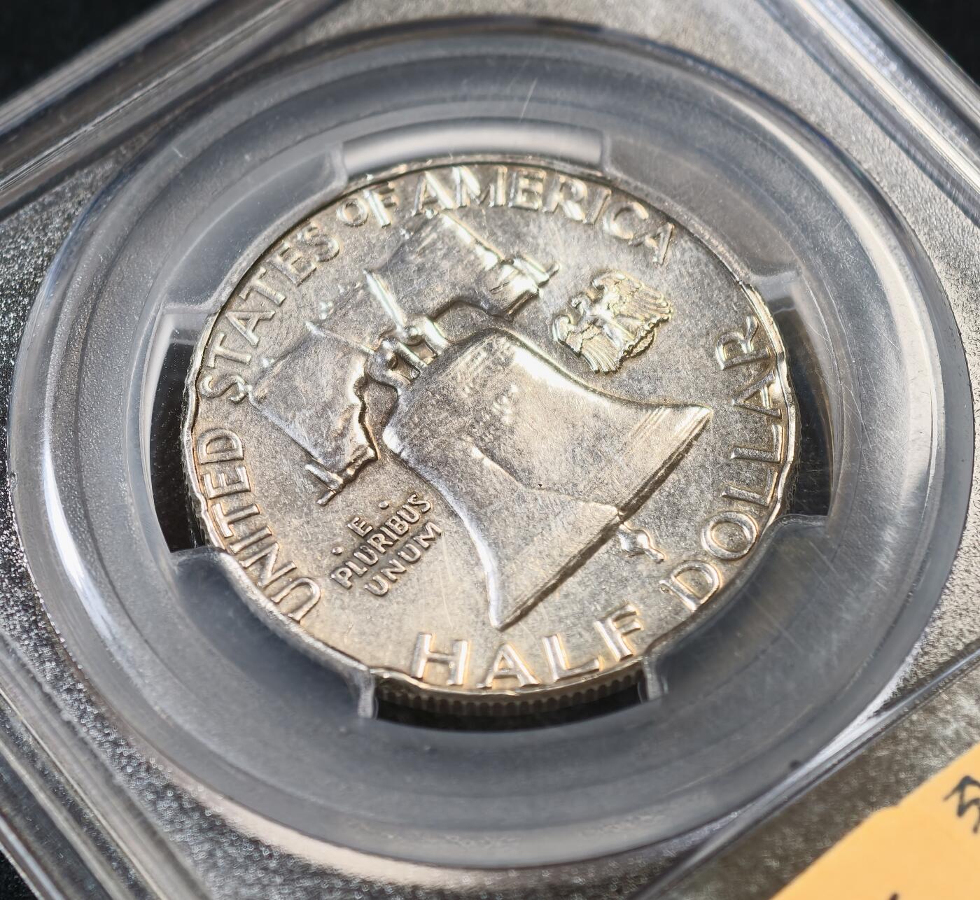 甄臻铺-世界币章拍卖（第53期），甄品场拍品征集中，送拍享返佣金等优惠多多 闻德-AU55 美国1961富兰克林 半美元 银币 12.5g