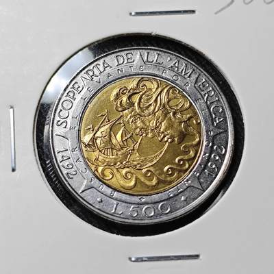 KK钱币收藏小铺   套币 批量/好品散币专场 2月预留时间 周末发货 -  圣马力诺500里拉双色币