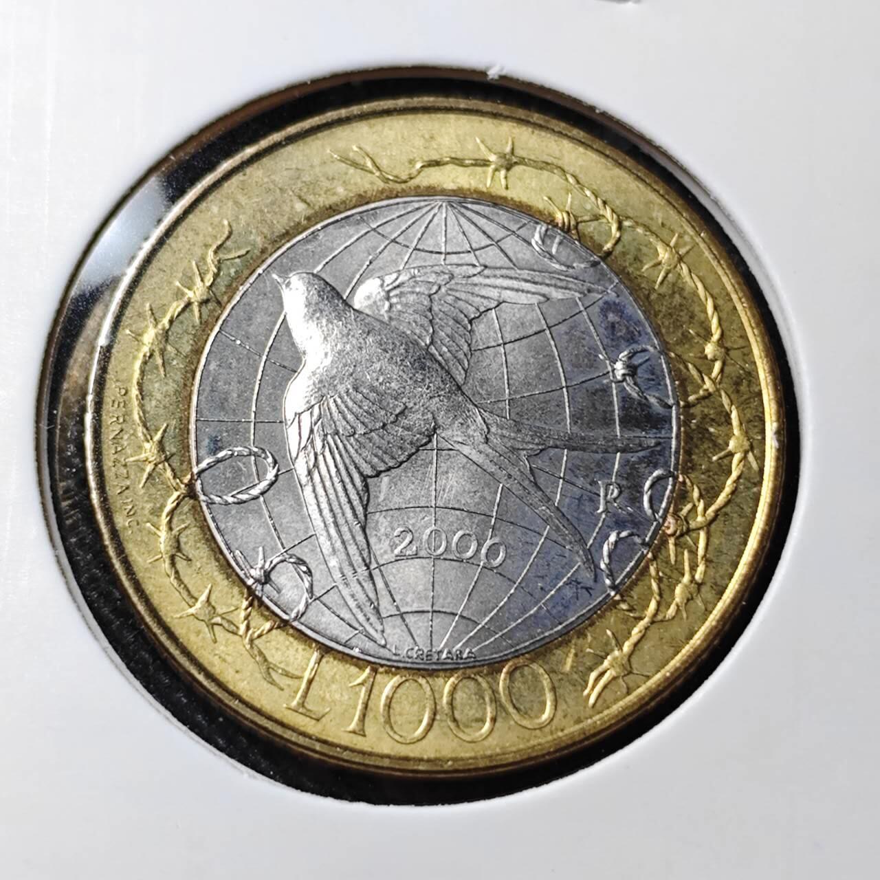 KK钱币收藏小铺   套币 批量/好品散币专场 2月预留时间 周末发货  圣马力诺1000里拉双色币