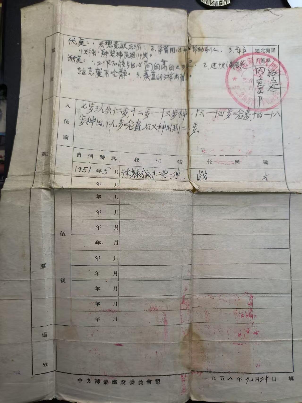 云宸嘉赏-勋臻精藏⭐️年后精品专拍场次🎖 su-M55时期“回乡转业建设军人证明书”原主張作模荣立三等功一次 完整记录了张作模同志从 1951 年参军到 1952 年转业的历程，是研究建国初期军队转业安置政策和基层社会变迁的珍贵实物