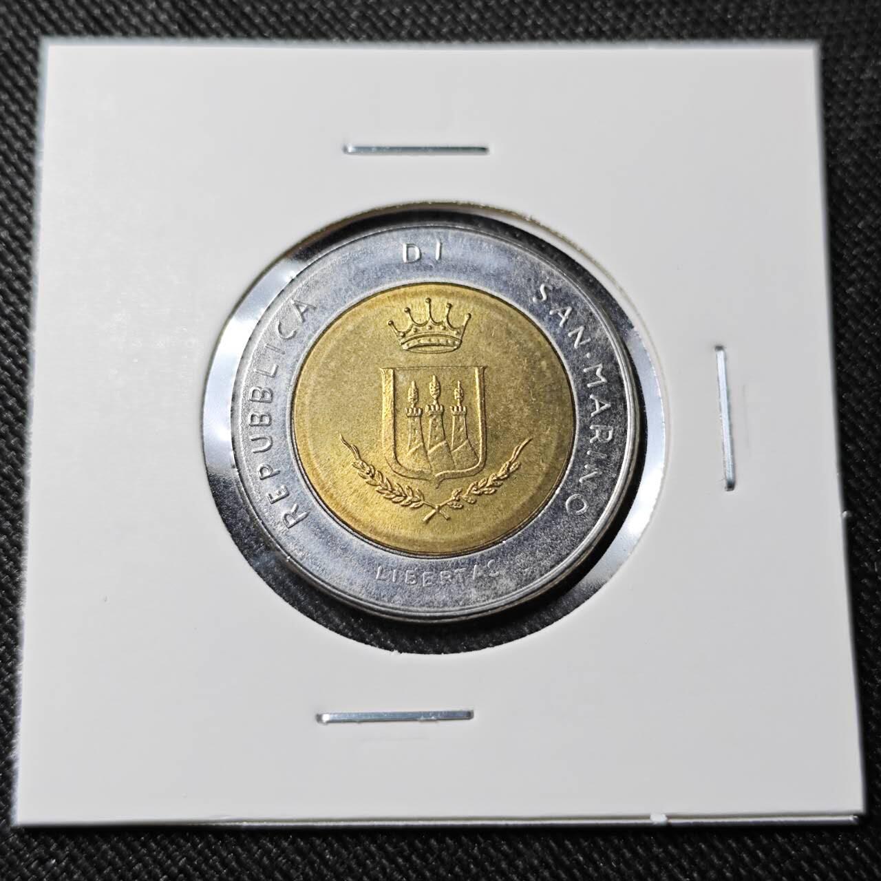 KK钱币收藏小铺   套币 批量/好品散币专场 2月预留时间 周末发货   圣马力诺500里拉双色币