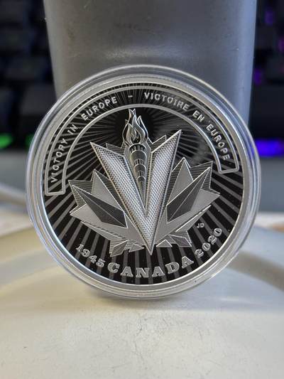 第192期拍卖 - 加拿大2020年二战前线系列10欧洲胜利日1盎司银币，9999银，发行7500枚