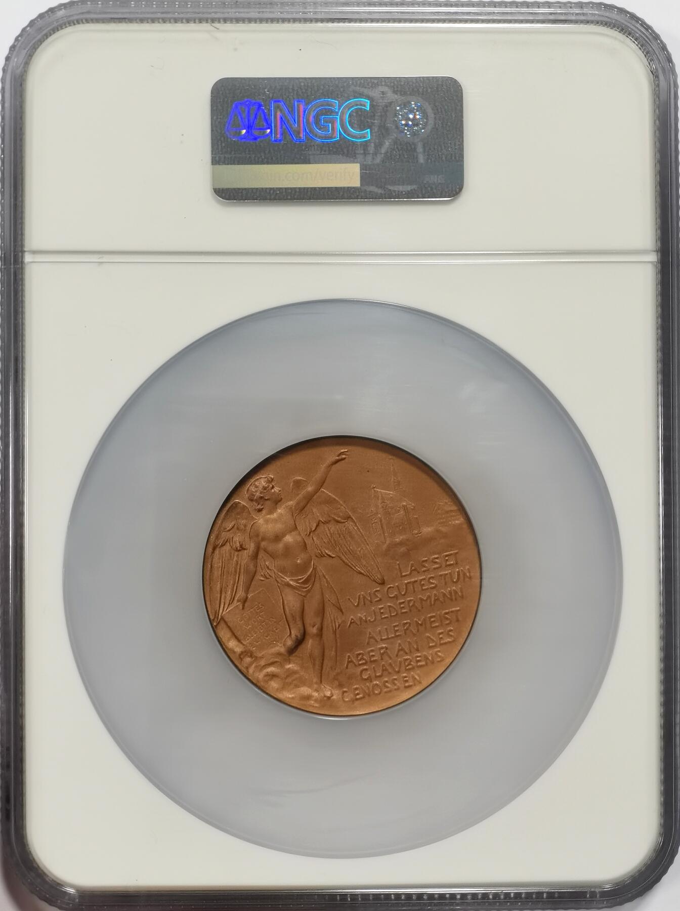 博洋堂世界钱币拍卖第163期（全场包邮） NGC MS65BN 德国1903年古斯塔夫·阿道夫联盟纪念大铜章