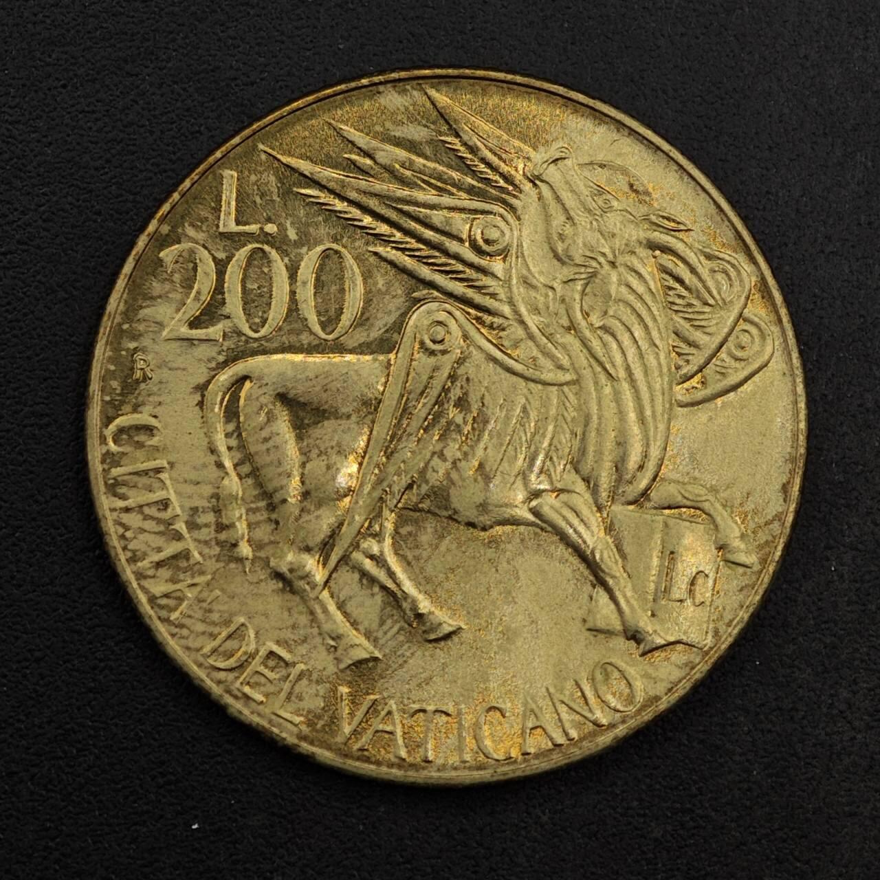 【淘币小摊】实时拍第八百七十六拍   散币场    每周一统一发货 梵蒂冈1985年200里拉神牛铜币