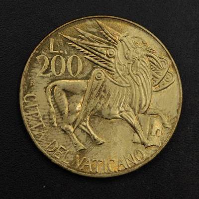 【淘币小摊】实时拍第八百七十六拍   散币场    每周一统一发货 - 梵蒂冈1985年200里拉神牛铜币