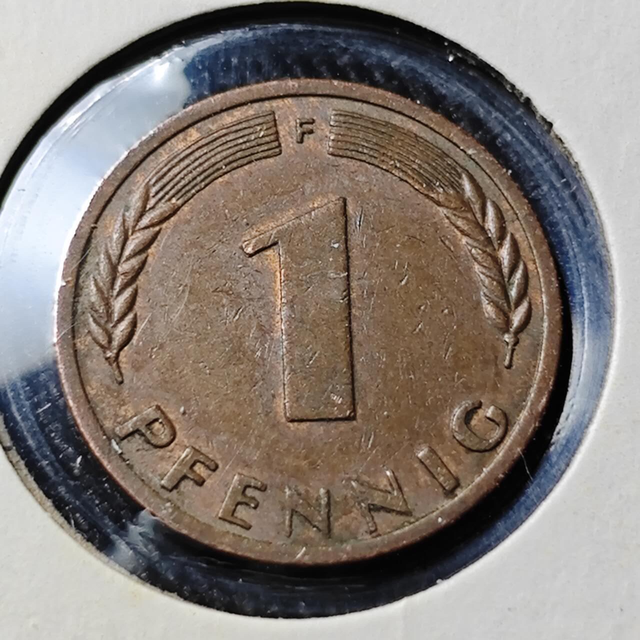 KK钱币收藏小铺   套币 批量/好品散币专场 2月预留时间 周末发货 1949西德1芬尼铜币 银行版 