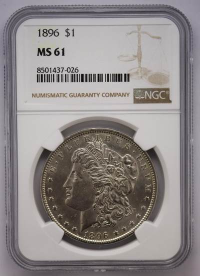 观钱近现代机制币拍卖No.002  - 美国1896年1美元摩根银元 NGC MS61