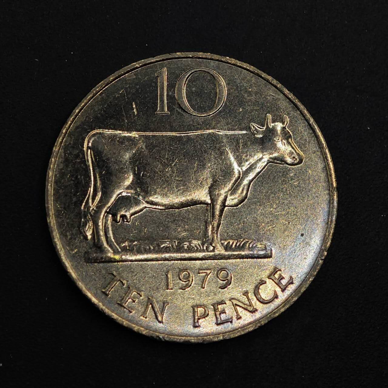 【淘币小摊】实时拍第八百七十六拍   散币场    每周一统一发货 根西1979年奶牛10便士铜币