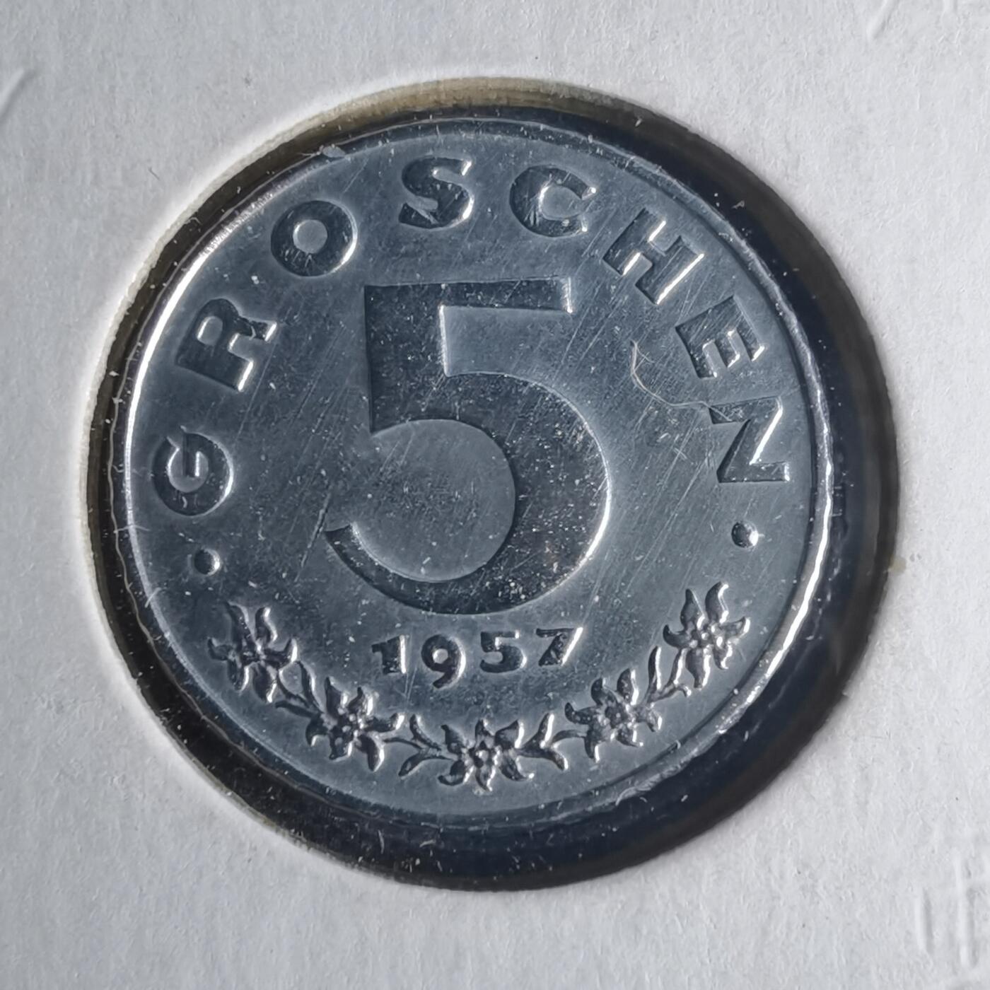 沼泽如烟--第1013场 奥地利1957年5格罗申