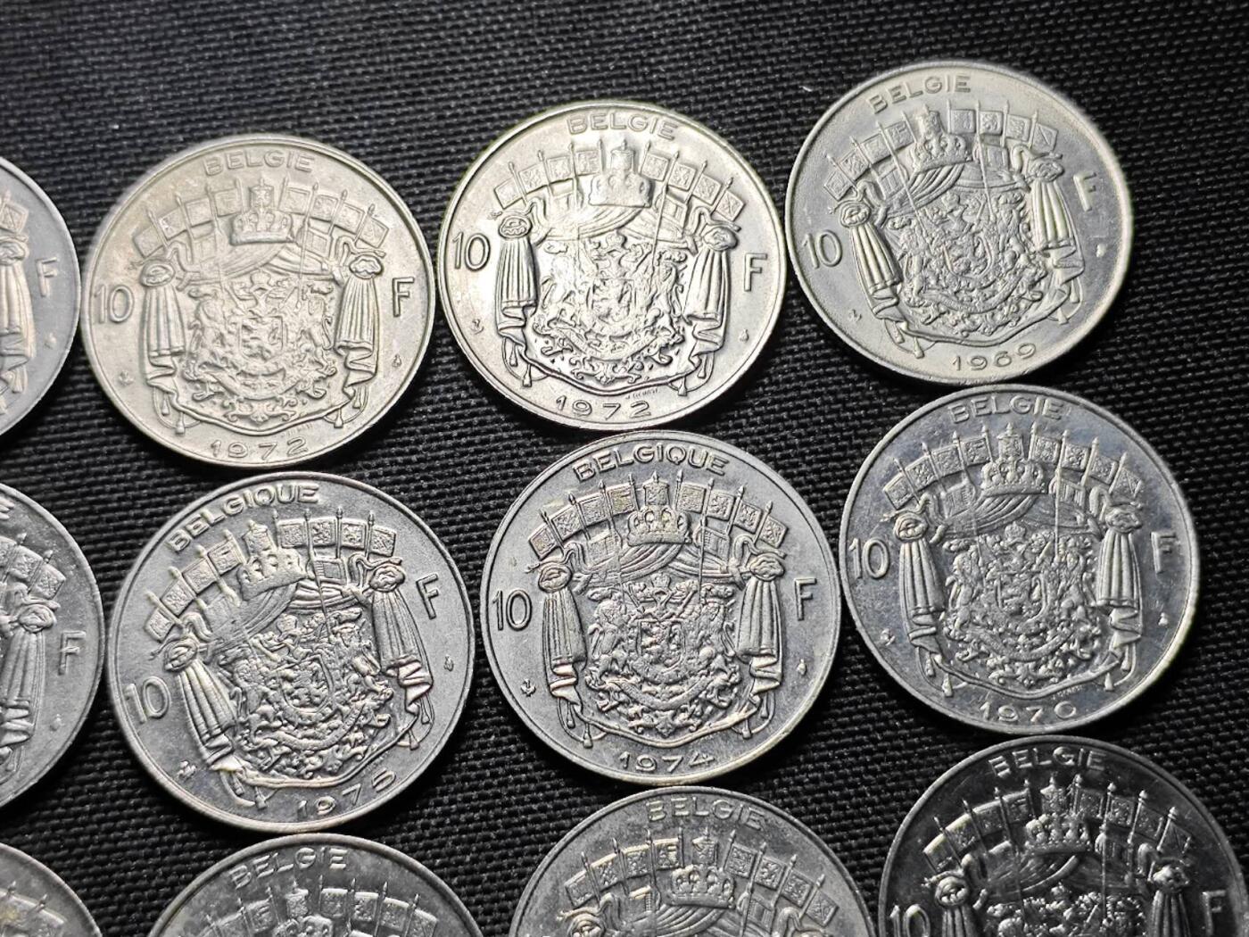 KK钱币收藏小铺   套币 批量/好品散币专场 2月预留时间 周末发货  比利时10法郎一组15枚