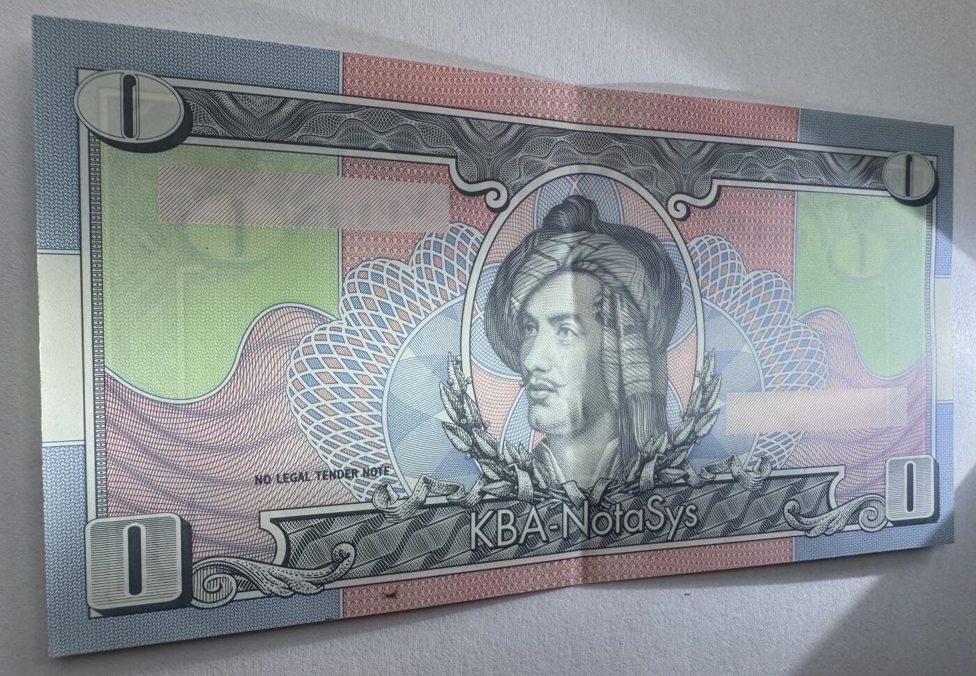 2026第4场（总第231期）：精品测试钞、外钞综合场  塑料/KBA-NotaSys “拜伦勋爵”早期0面值Guardian基材塑料测试钞（有中折）