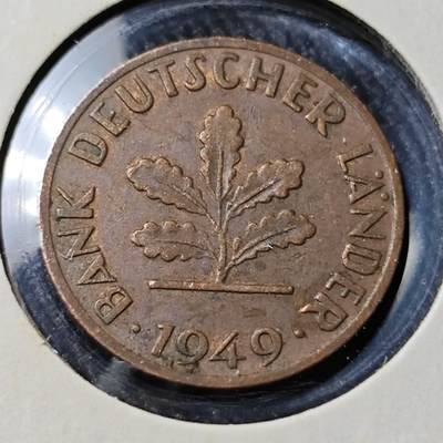 KK钱币收藏小铺   套币 批量/好品散币专场 2月预留时间 周末发货 - 1949西德1芬尼铜币 银行版 