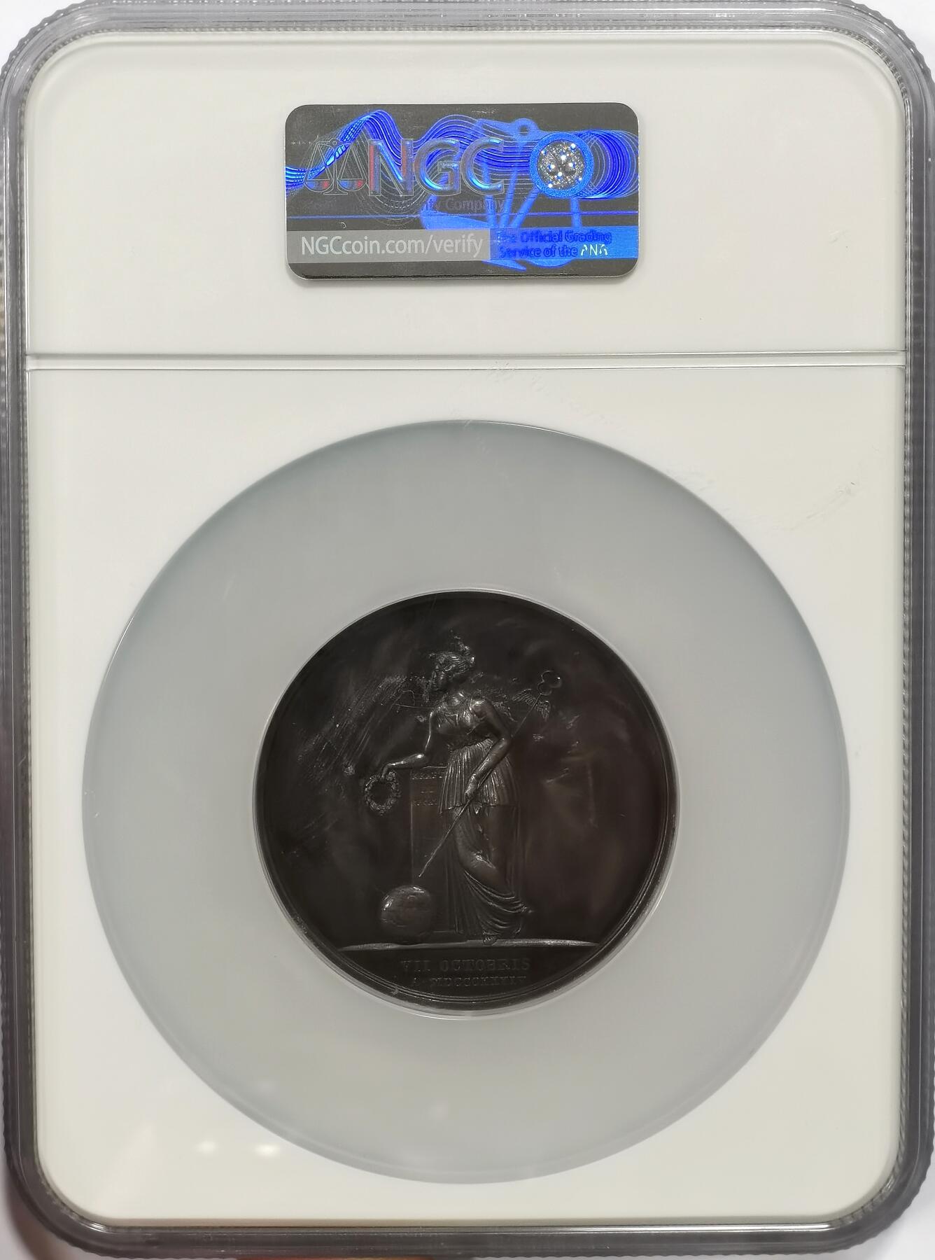 博洋堂世界钱币拍卖第163期（全场包邮） NGC AU58BN 奥地利1834年著名外交家克莱门斯·冯·梅特涅担任部长职务25周年纪念铜章