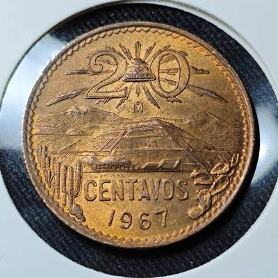 KK钱币收藏小铺   套币 批量/好品散币专场 2月预留时间 周末发货 -  1967墨西哥20分铜币
