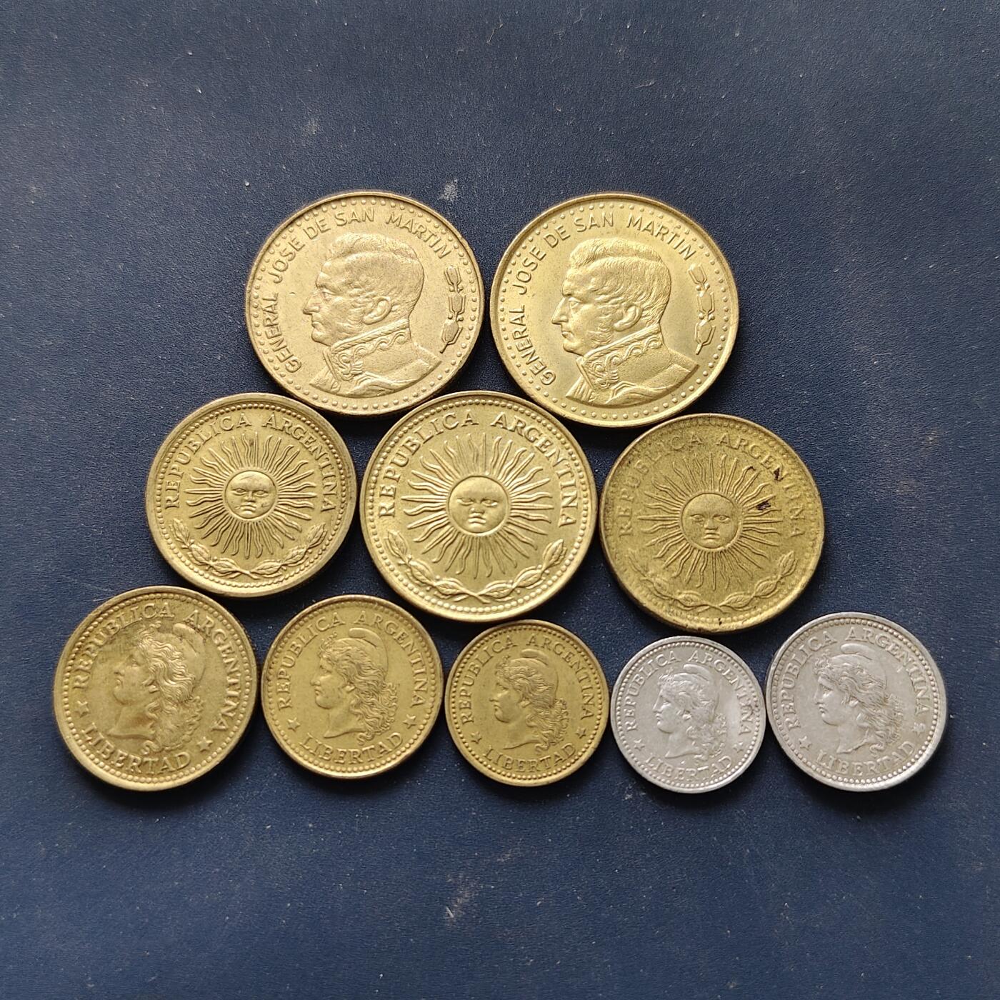 【全场包邮】纯粹捡漏拍508场 阿根廷1970-1979年10枚套币