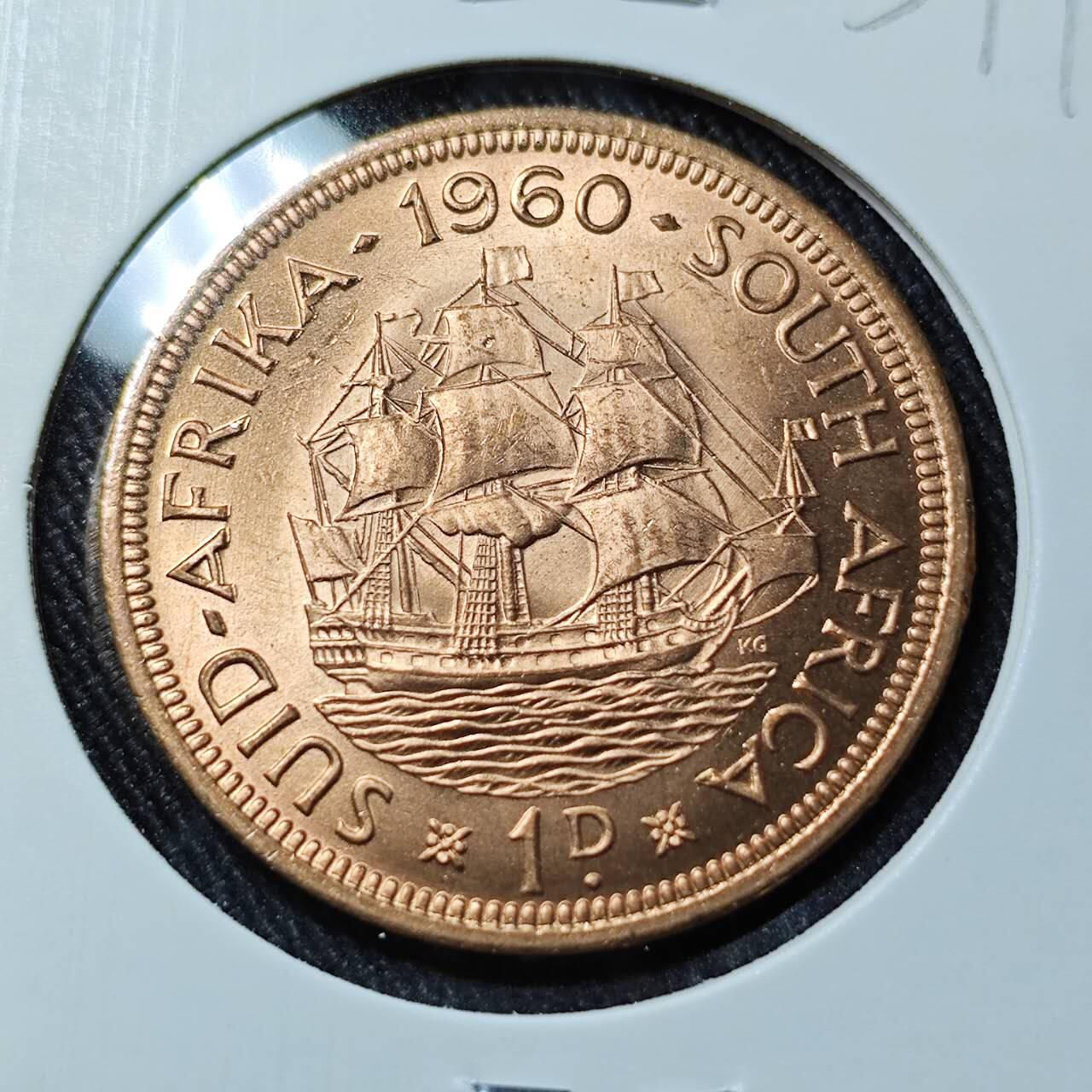 KK钱币收藏小铺   套币 批量/好品散币专场 2月预留时间 周末发货  1960英属南非1便士铜币 好品