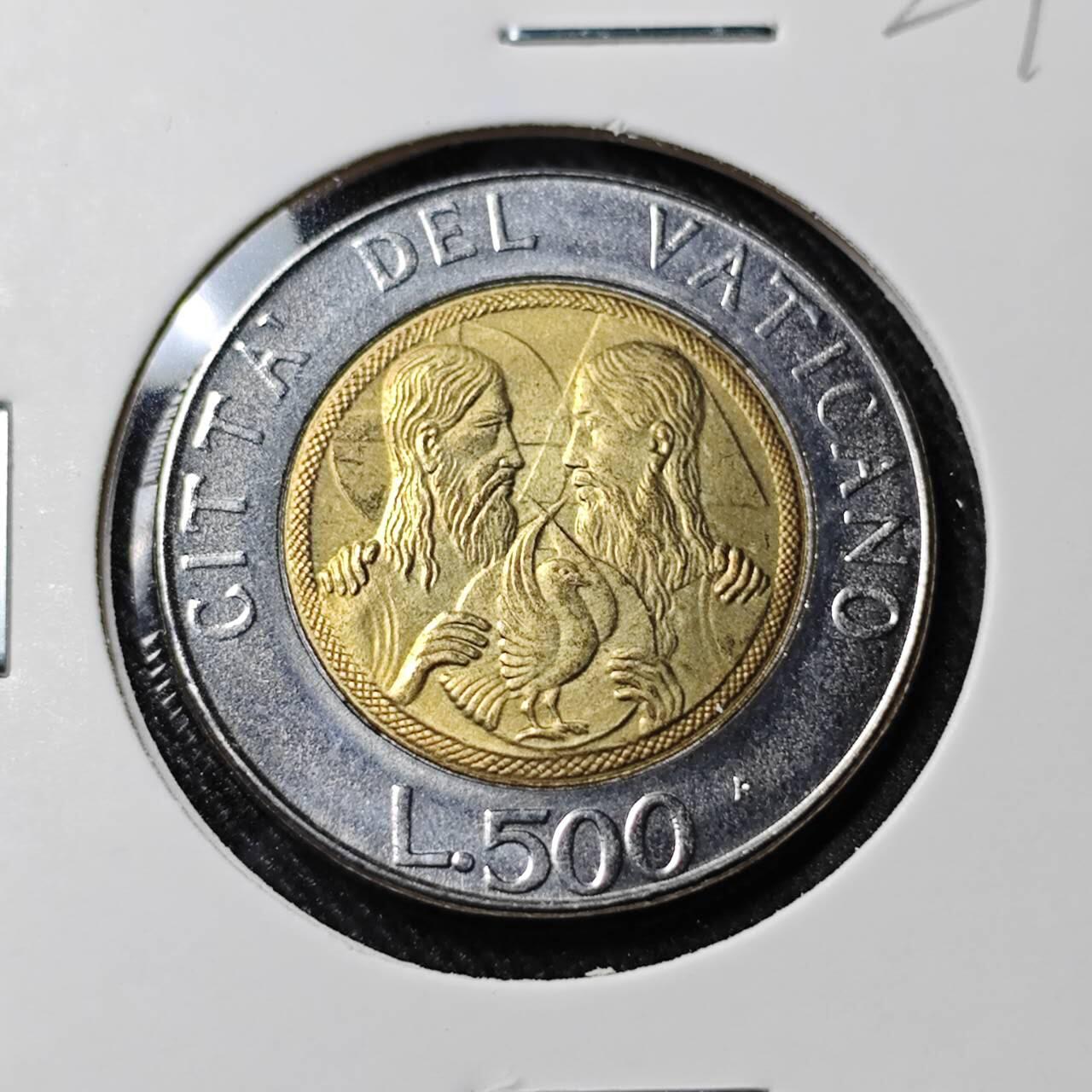 KK钱币收藏小铺   套币 批量/好品散币专场 2月预留时间 周末发货   梵蒂冈500里拉双色币 好品