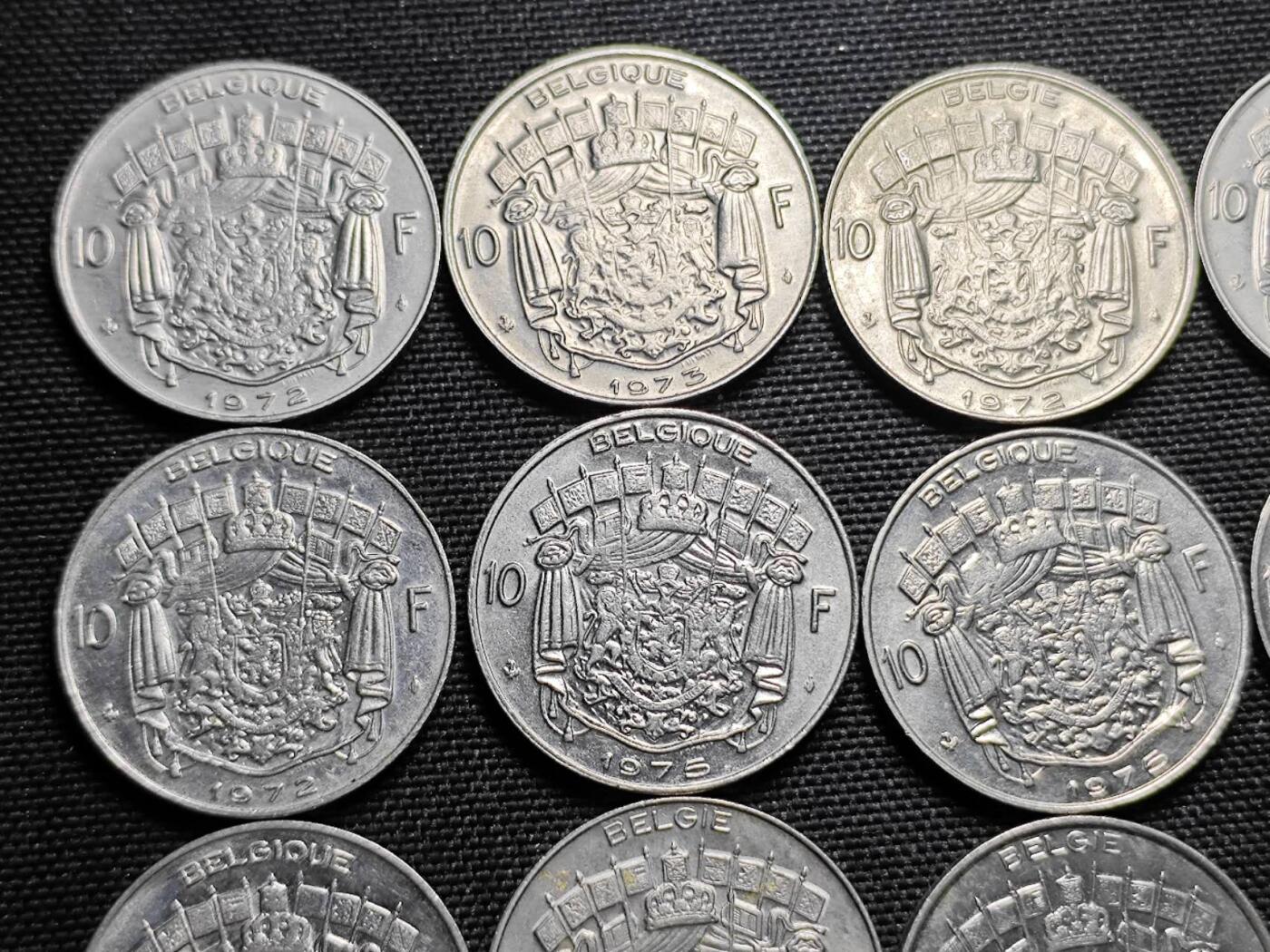 KK钱币收藏小铺   套币 批量/好品散币专场 2月预留时间 周末发货  比利时10法郎一组15枚