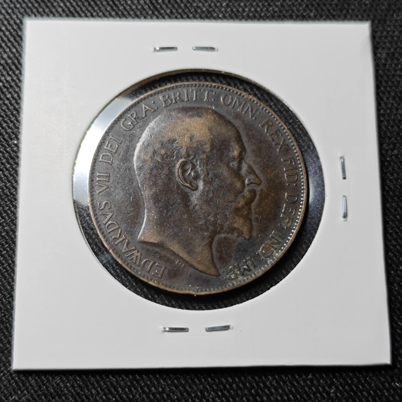 KK钱币收藏小铺   套币 批量/好品散币专场 2月预留时间 周末发货  1907英国爱七1便士铜币