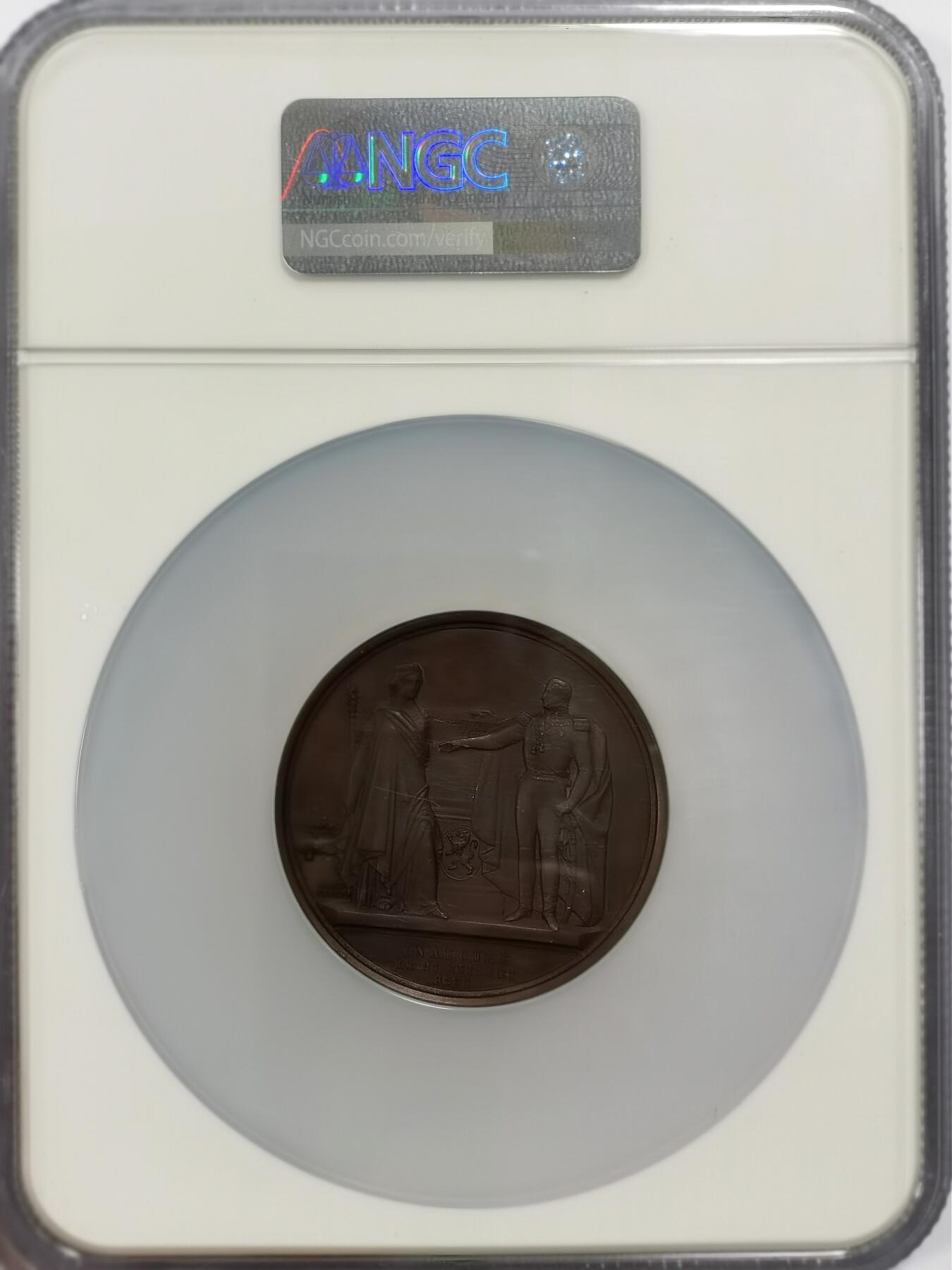 博洋堂世界钱币拍卖第163期（全场包邮） NGC MS62BN 比利时1831年利奥波德一世登基纪念大铜章