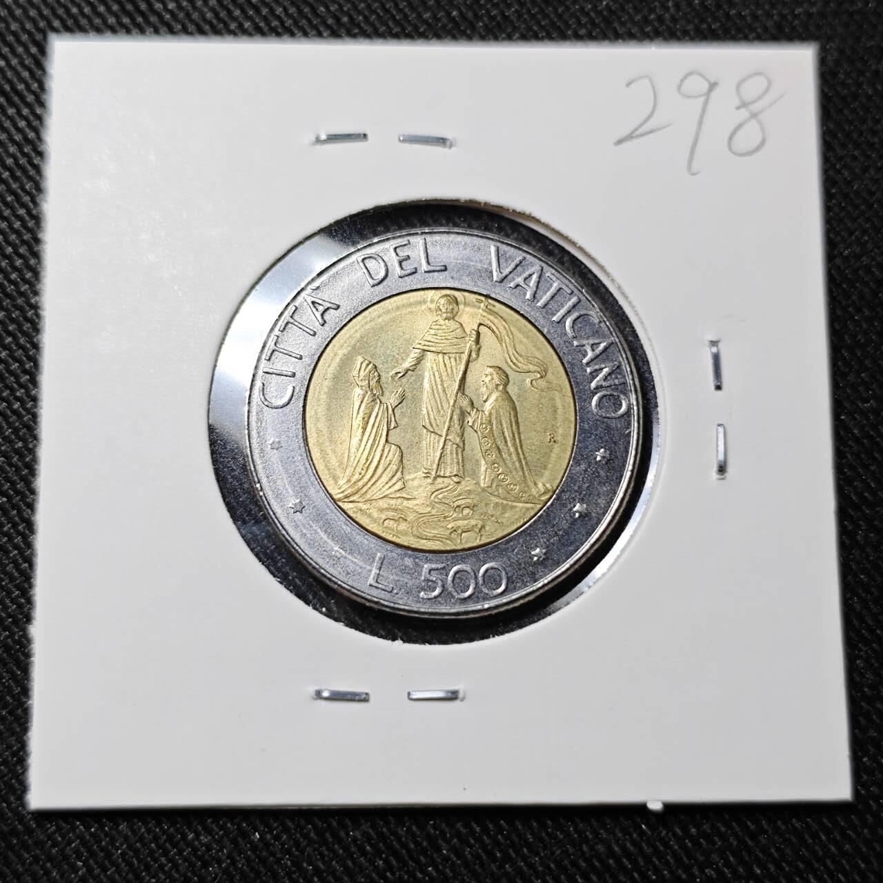 KK钱币收藏小铺   套币 批量/好品散币专场 2月预留时间 周末发货   梵蒂冈500里拉双色币 好品