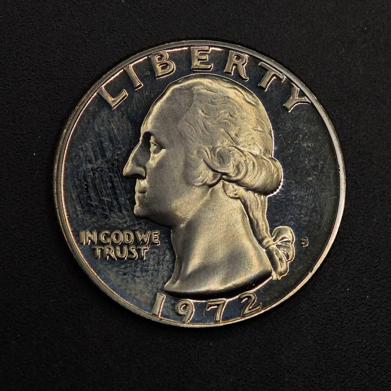 【淘币小摊】实时拍第八百七十六拍   散币场    每周一统一发货 美国1972年25分精制镍币