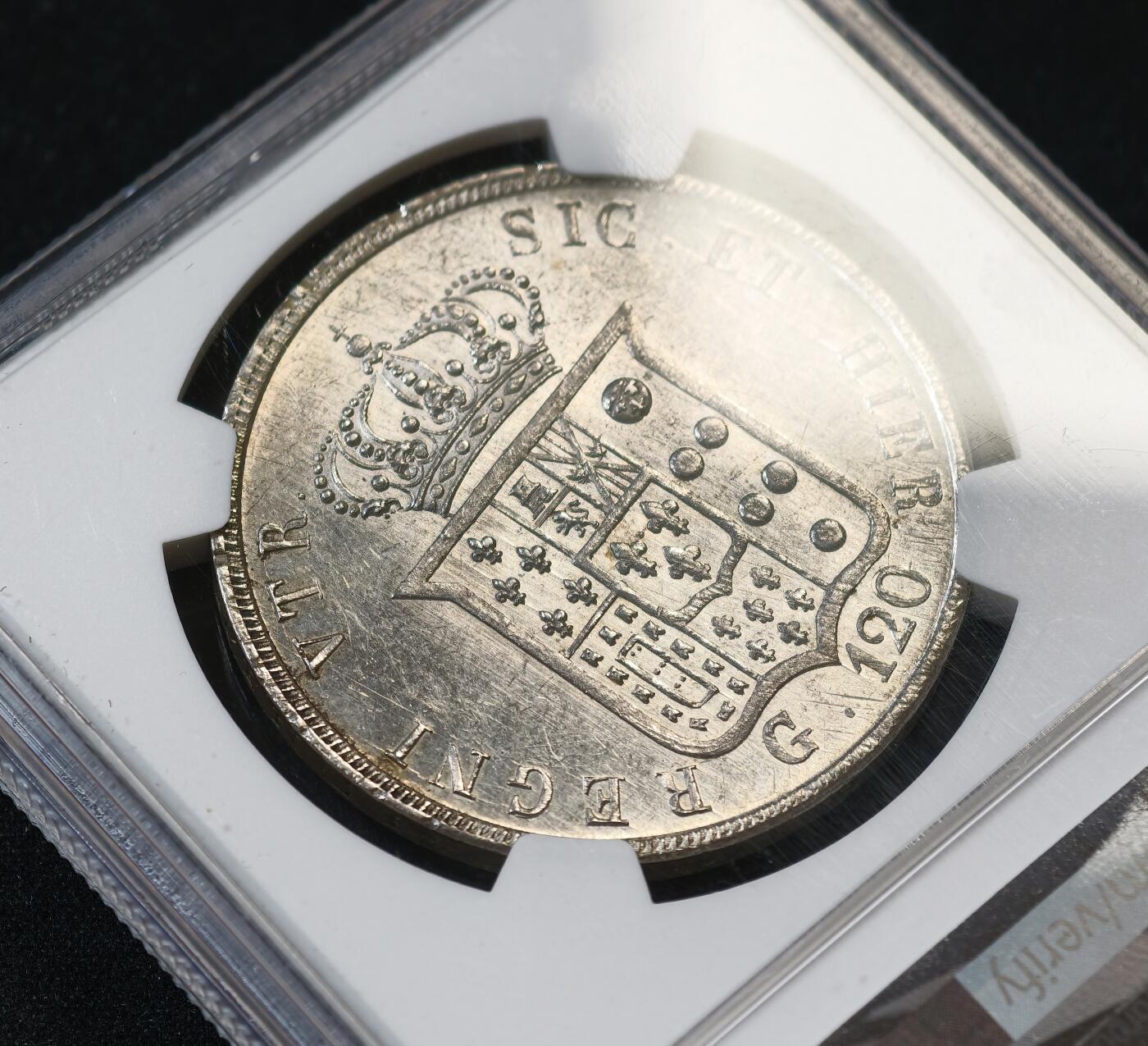 甄臻铺-世界币章拍卖（第53期），甄品场拍品征集中，送拍享返佣金等优惠多多 NGC-MS62 1846年意大利那不勒斯青年头120G大银，稀少青年头像，NGC季军分，币面拉丝机铸纹清晰可见，低评分数