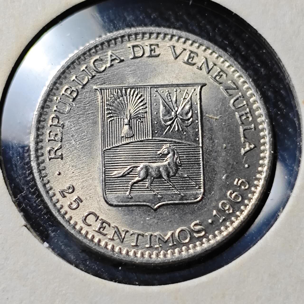 KK钱币收藏小铺   套币 批量/好品散币专场 2月预留时间 周末发货  1965委内瑞拉25分 拆卷品