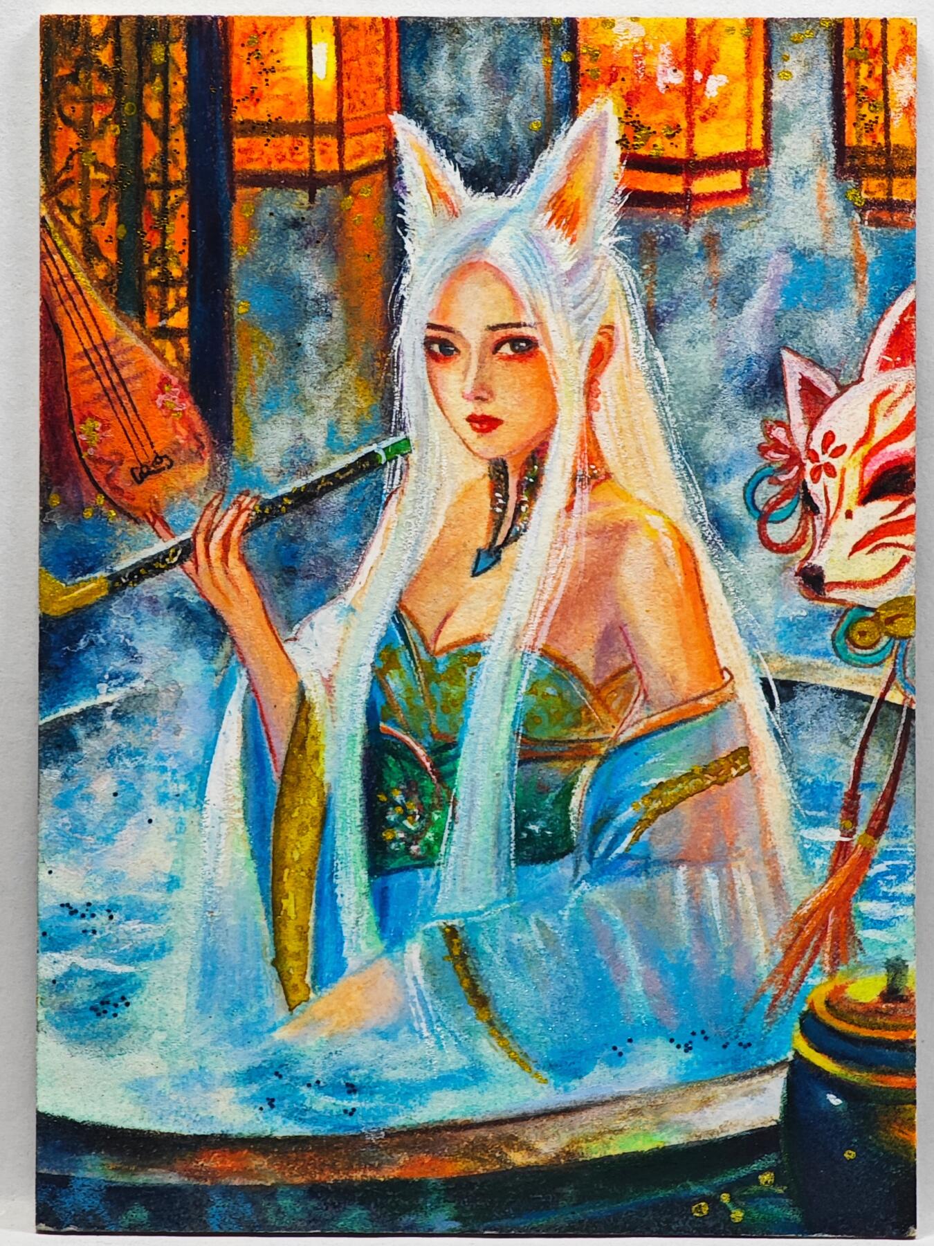 白泽拍卖卡牌手绘专场第33期（去岁千般皆如愿 今年万事定称心） 2025 玉琉璃手绘卡 狐狸  希希亲签