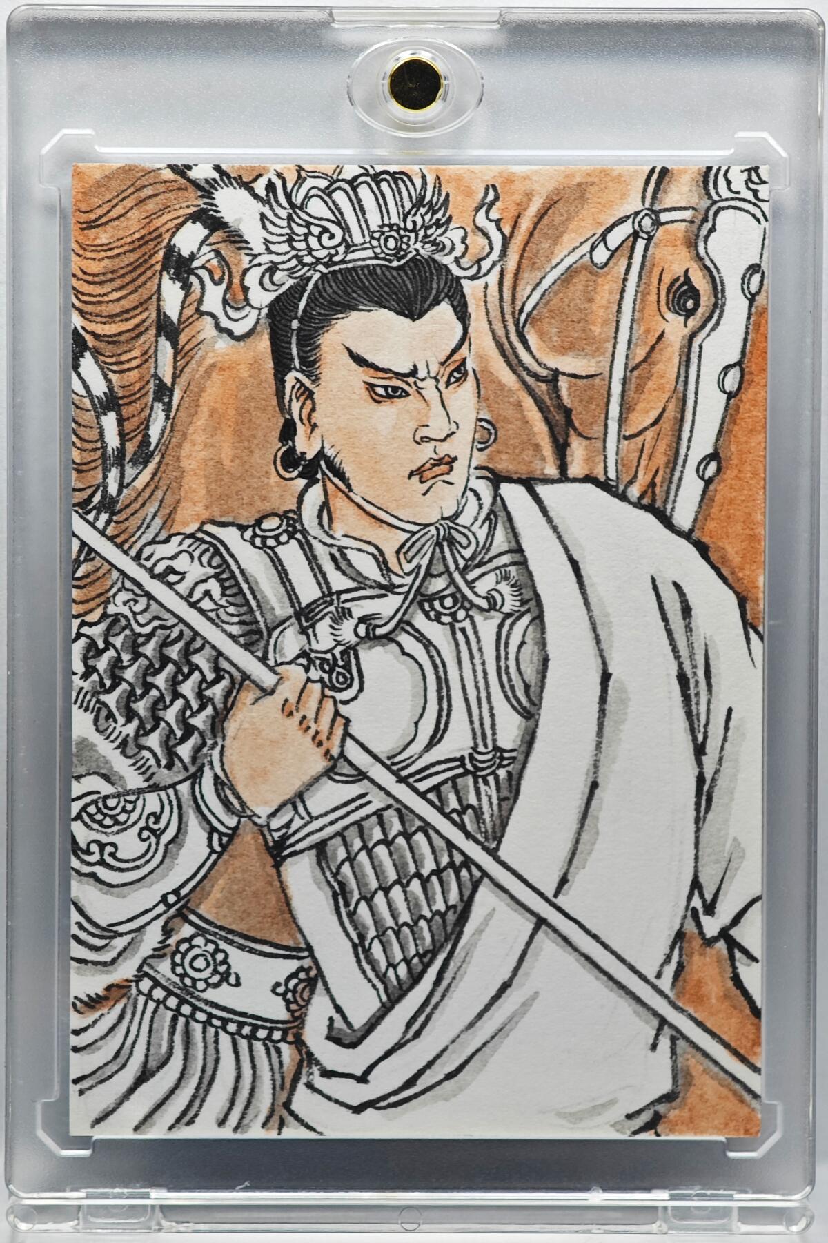 白泽拍卖卡牌手绘专场第33期（去岁千般皆如愿 今年万事定称心） 2025 昆仑万象手绘卡 吕布  卢艺丰亲签 卡砖封装