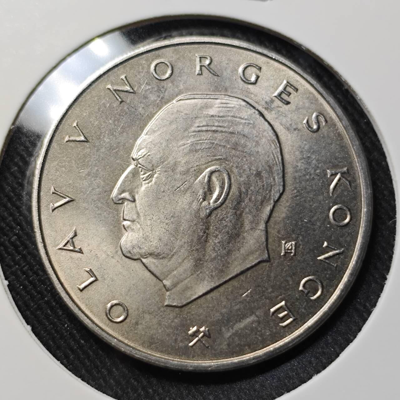 KK钱币收藏小铺   套币 批量/好品散币专场 2月预留时间 周末发货  1977挪威5克朗 拆卷品