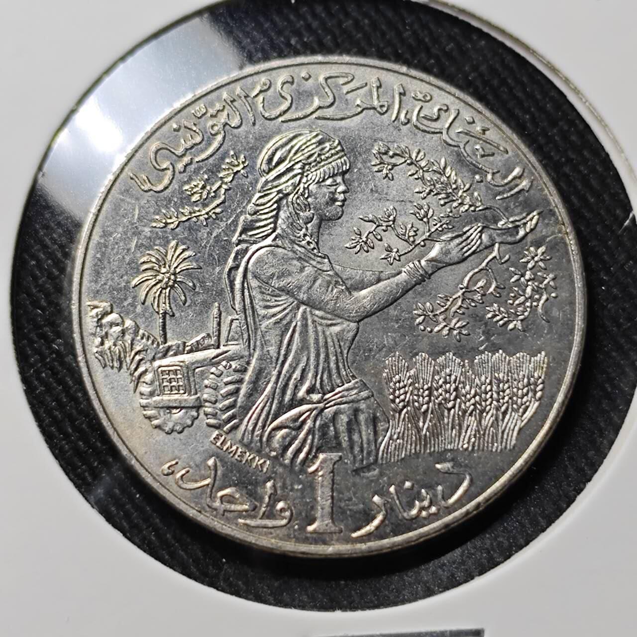 KK钱币收藏小铺   套币 批量/好品散币专场 2月预留时间 周末发货  1996突尼斯1第纳尔纪念币 好品