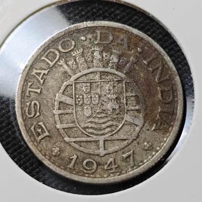 KK钱币收藏小铺   第401期 2月预留时间 周末发货 -  1947葡属印度1/2埃斯库多镍币