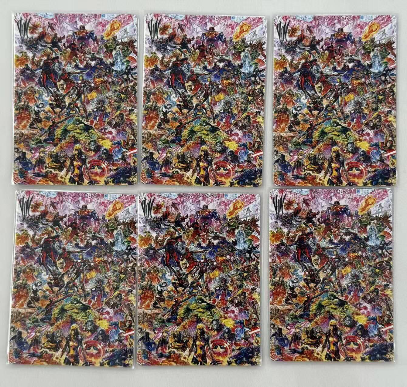 满赠PR！！龙虎卡牌-七七场（满200元包邮，无佣金，每周六结拍，欢迎送拍） 粗闪6张 谭二盲包 漫威DC系列第二弹人物 一套 (石头人&神奇先生&银影&再生侠&蜘蛛侠迈尔斯&超人)