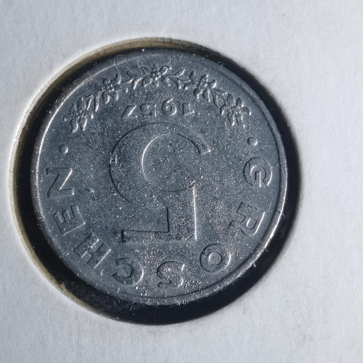 沼泽如烟--第1013场 奥地利1957年5格罗申