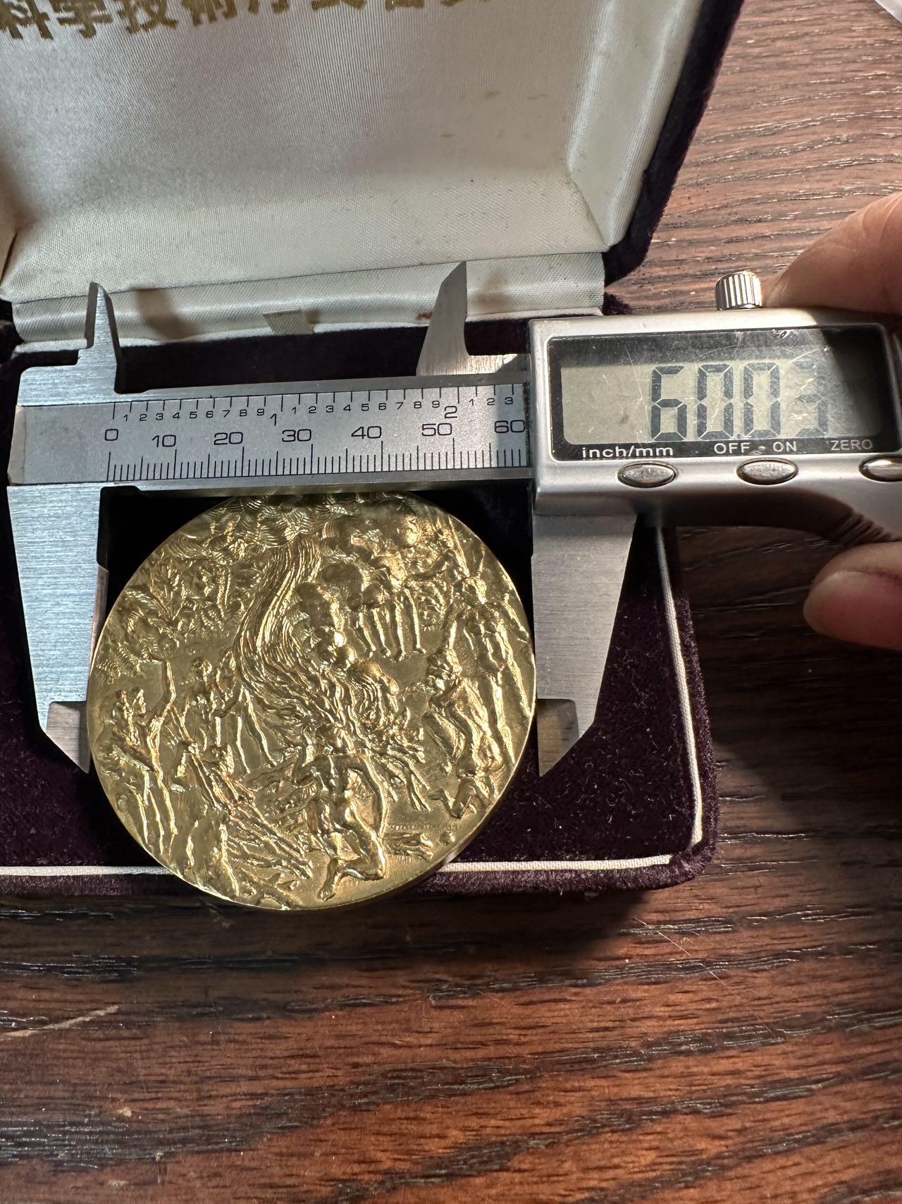 蒂克钱币-第59场 日本企业章 徽章拍卖 造币局制-昭和48年 日本科学技术厅（STA） 的高级功勋纪念章 表彰“在创新与工艺改进方面立下功勋者 60mm 117g