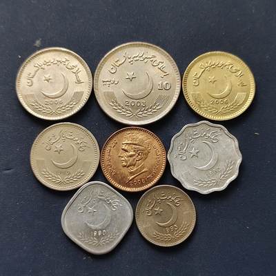 【全场包邮】纯粹捡漏拍508场 - 巴基斯坦各年份8枚套币