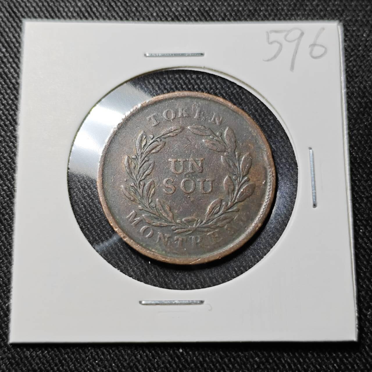 KK钱币收藏小铺   套币 批量/好品散币专场 2月预留时间 周末发货  加拿大 蒙特利尔 1SOU铜币 