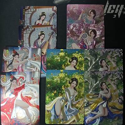 花开卡拍第61期（3月7号周六截拍，品控勿拍!!!拍品不寄存，运费5元（新疆需补运费差价或顺丰到付），自制卡难免瑕疵，可能存在轻微撞角爆边等出厂瑕疵，品控介意勿拍！） - 焱卡 灰与十大名j上部 5人物双服饰，10张粗闪