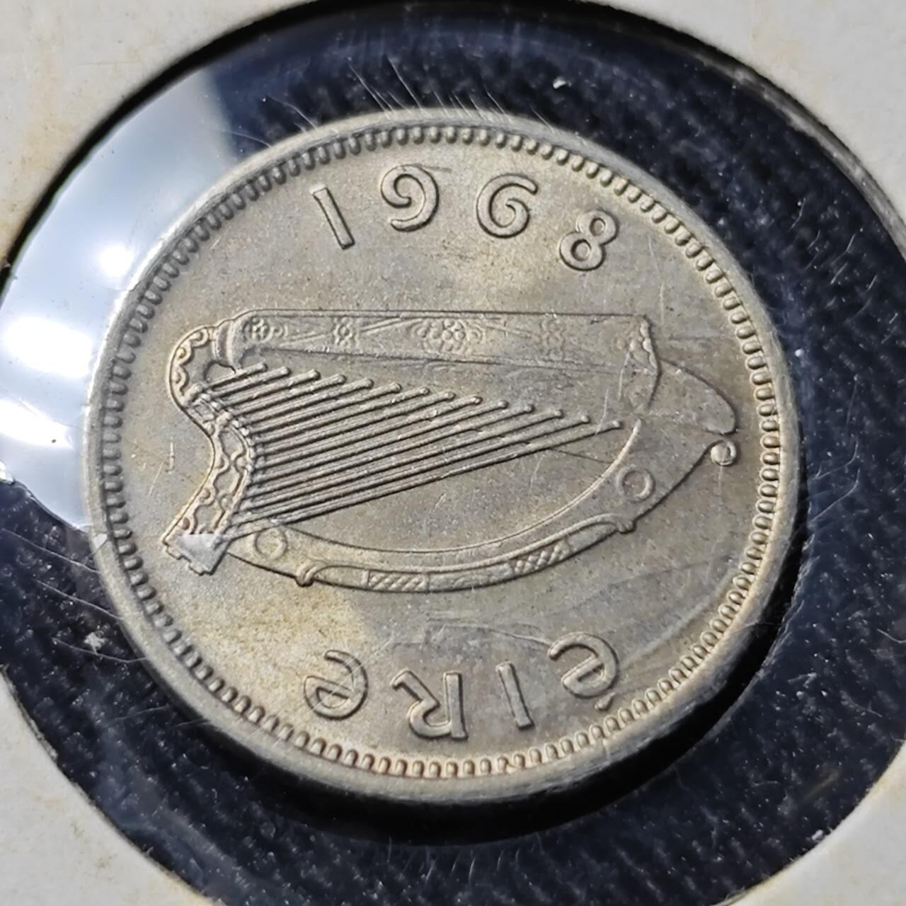 KK钱币收藏小铺   套币 批量/好品散币专场 2月预留时间 周末发货  1968爱尔兰3便士镍币 好品