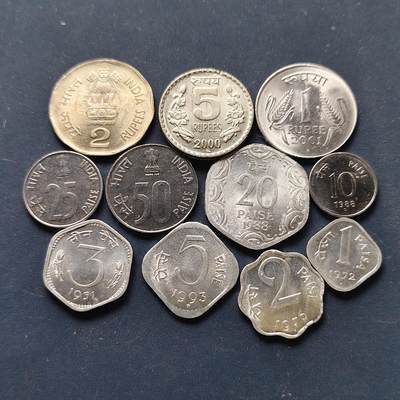 【全场包邮】纯粹捡漏拍508场 - 印度各年份11枚套币