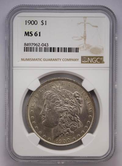 观钱近现代机制币拍卖No.002  - 美国1900年1美元摩根银元 NGC MS61