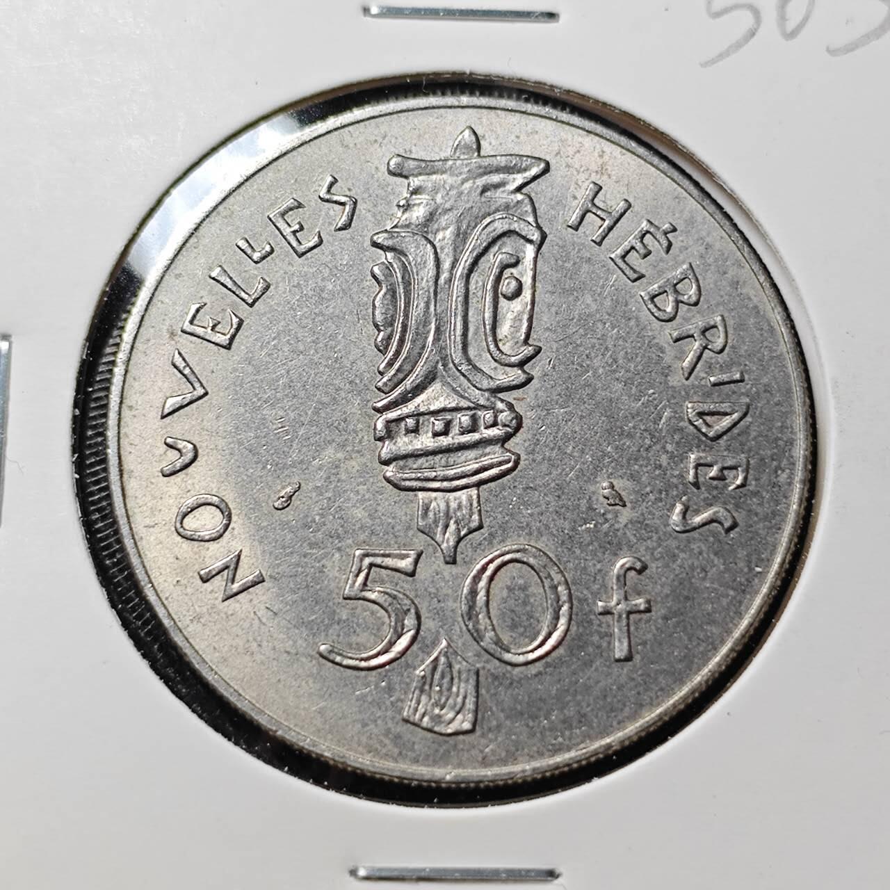 KK钱币收藏小铺   套币 批量/好品散币专场 2月预留时间 周末发货  1972法属赫布里底50法郎