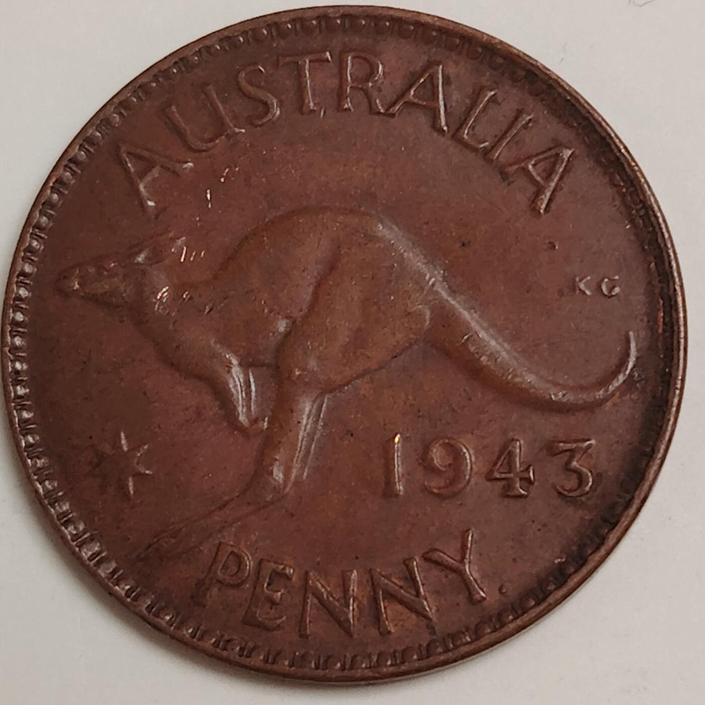 布加迪🐬～世界钱币(上海)🌾第 279 期 /  各国套币和散币 澳大利亚🇦🇺 1943年 1便士