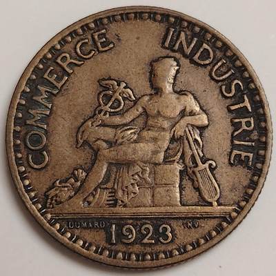 布加迪🐬～世界钱币(上海)🌾第 279 期 /  各国套币和散币 - 法国🇫🇷 1923年 2法郎