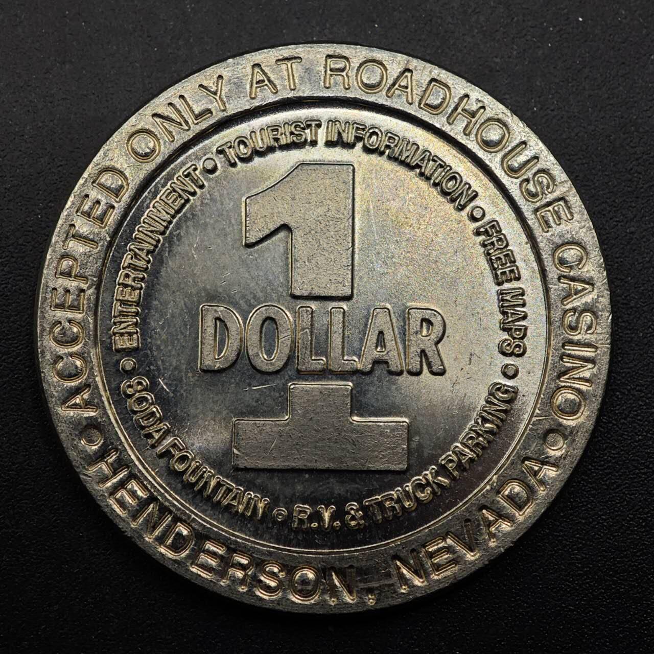 【淘币小摊】实时拍第八百七十六拍   散币场    每周一统一发货 美国华达州亨德森市Roadhouse Casino一美元代币原光品