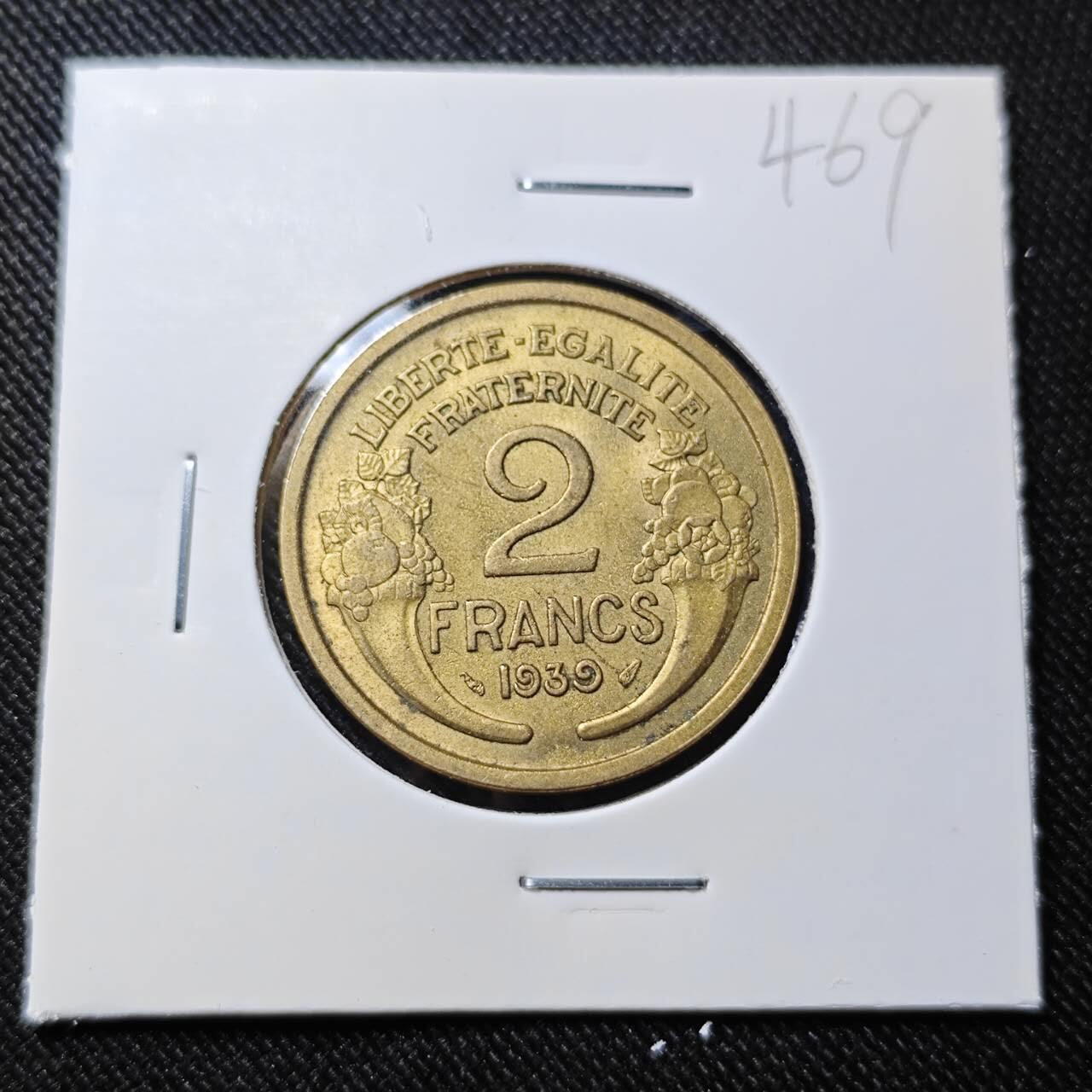 KK钱币收藏小铺   套币 批量/好品散币专场 2月预留时间 周末发货  1939法国2法郎铜币