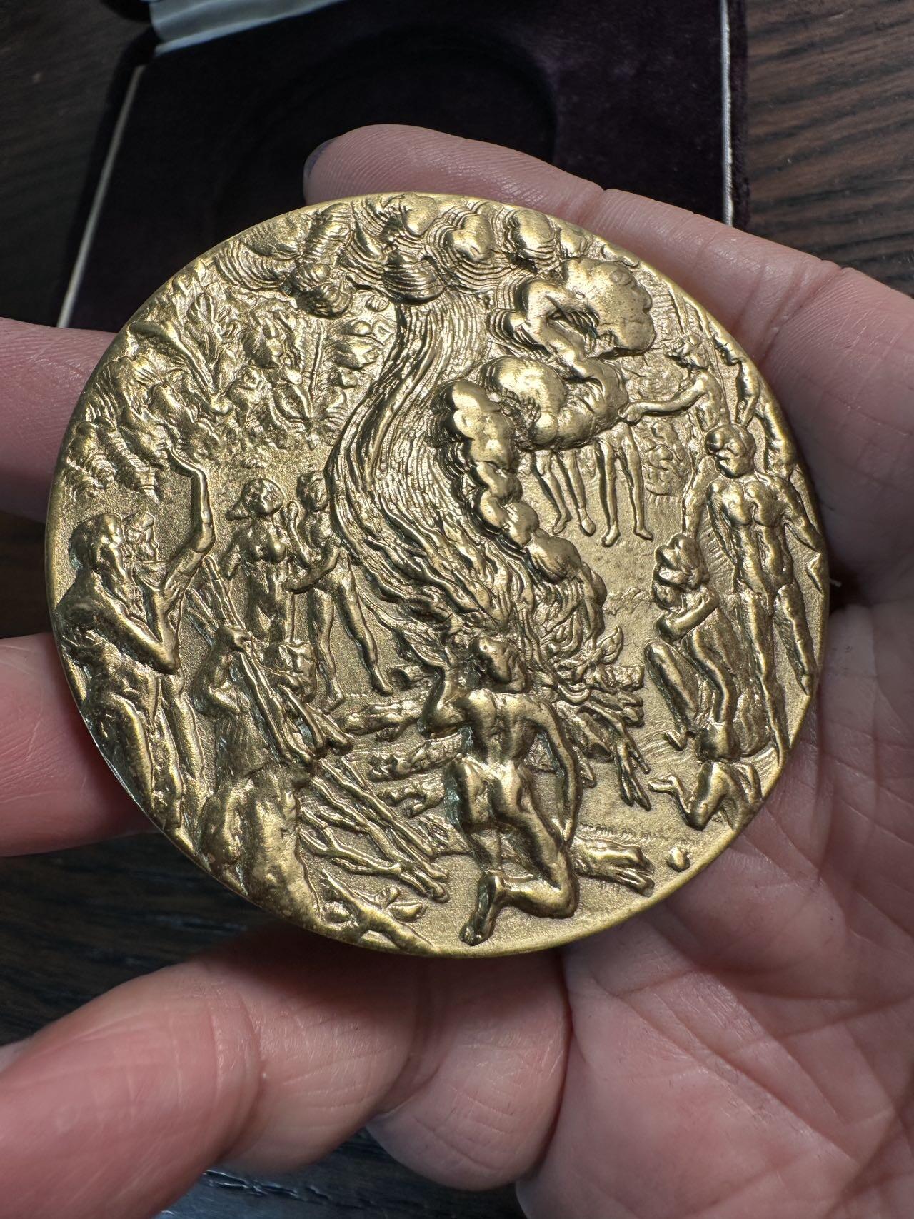 蒂克钱币-第59场 日本企业章 徽章拍卖 造币局制-昭和48年 日本科学技术厅（STA） 的高级功勋纪念章 表彰“在创新与工艺改进方面立下功勋者 60mm 117g